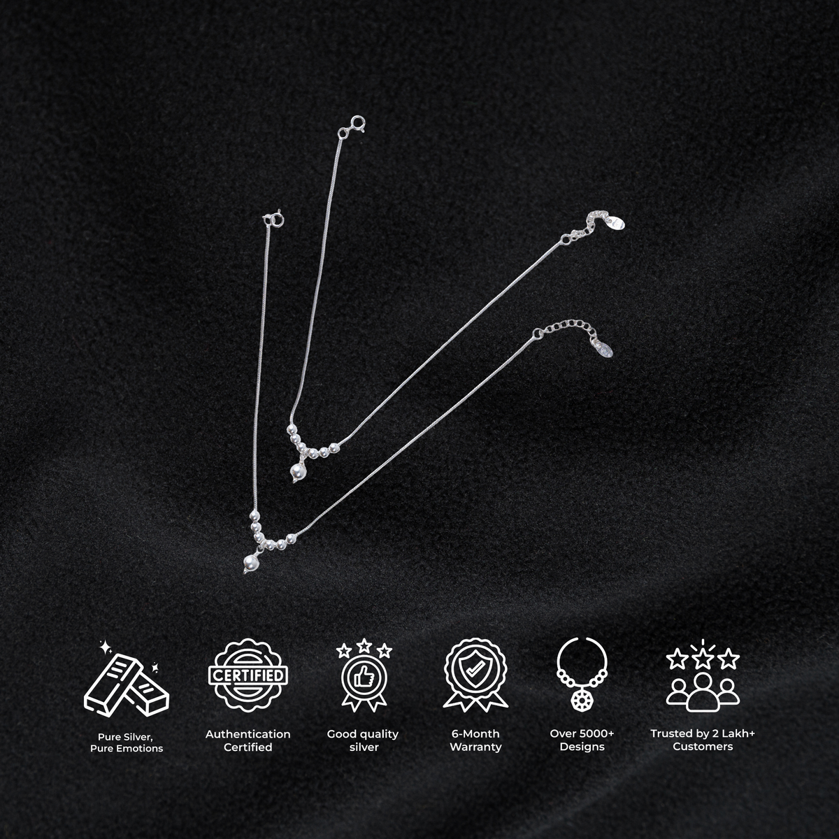 Silver Ball-Chain Anklet