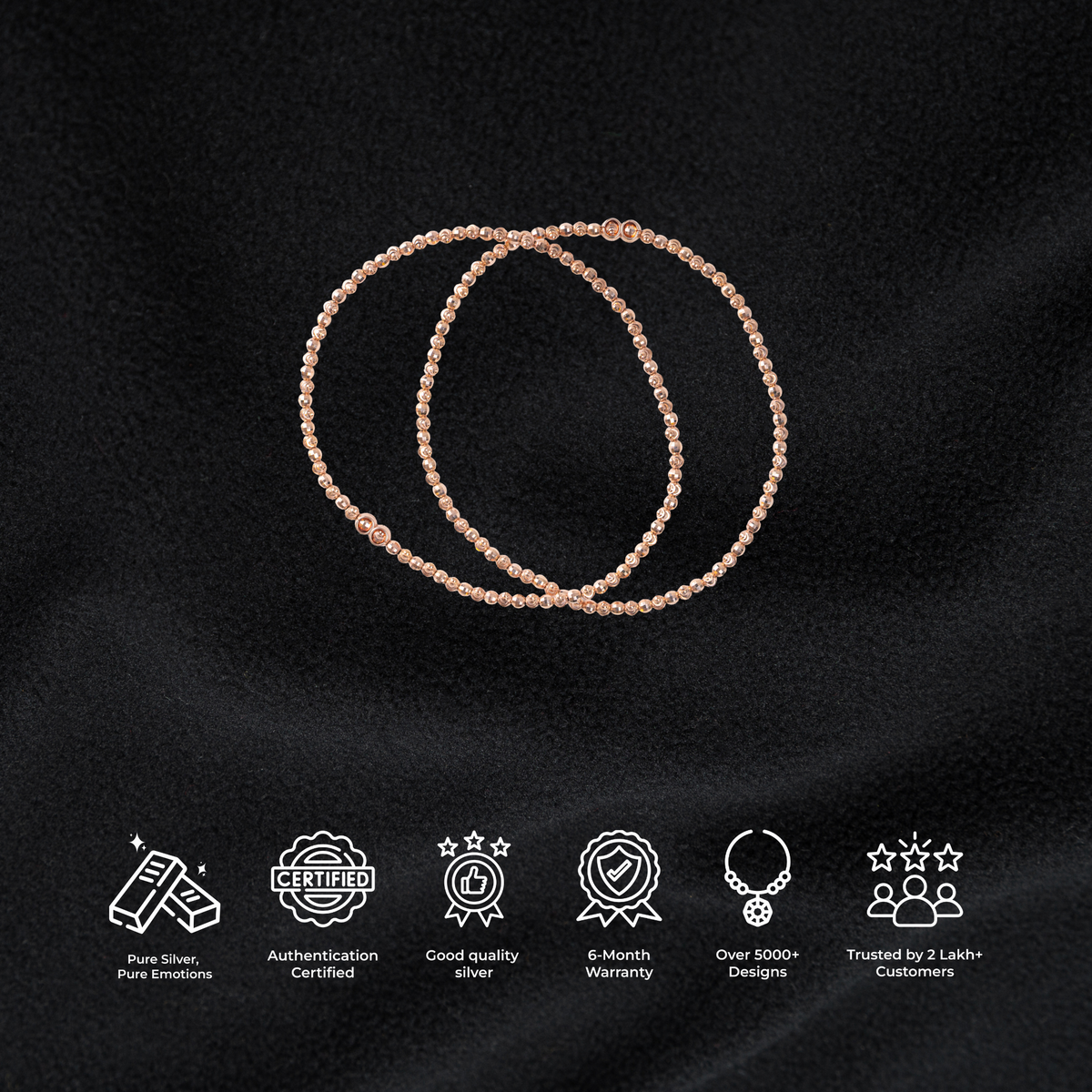 Stretchable Rose Gold Anklet