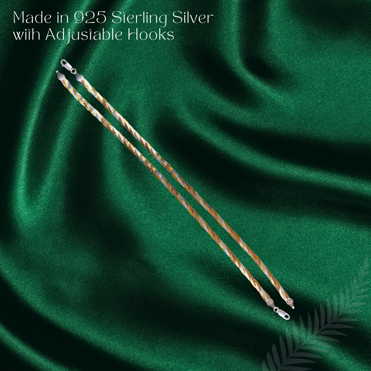 Snake Gold-Rose-White Anklet