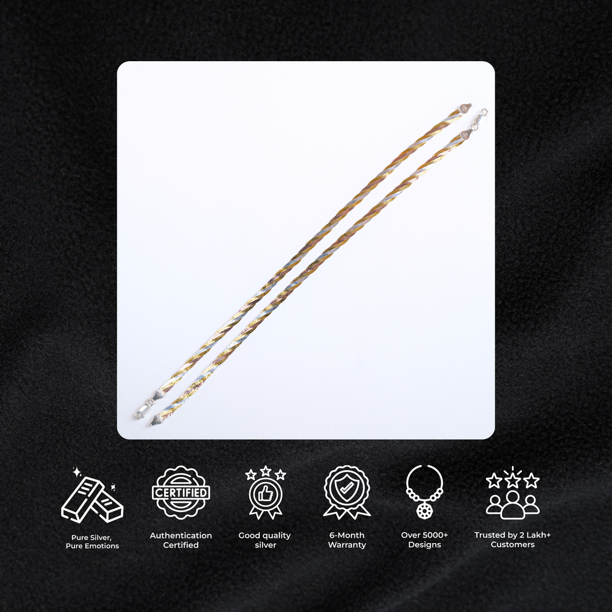 Snake Gold-Rose-White Anklet