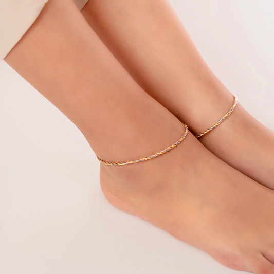 Italian Silver Twist Anklet