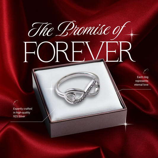 Classic Silver  Infinity Ring with Zircons