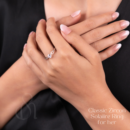 Classic Zircon Solatire Ring for her