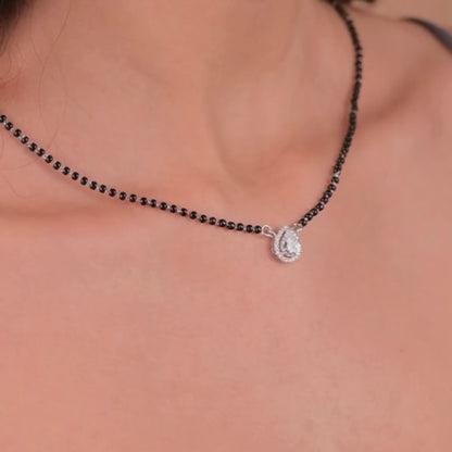 Silver Pear Solitaire Mangalsutra